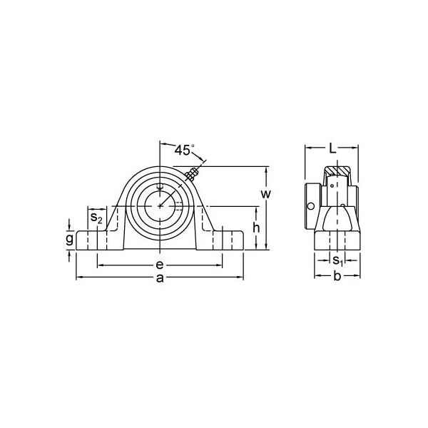 SINGLE ROW BALL BEARING, 2-3/8'' WIDE ECCENTRIC COLLAR PILLOW BLOCK